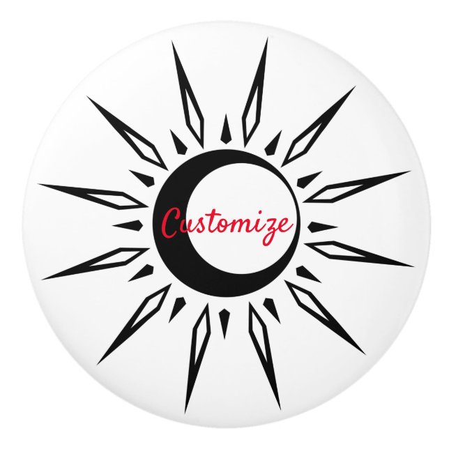 Shining Sun Crescent Moon Thunder_Cove Ceramic Knob (Front)