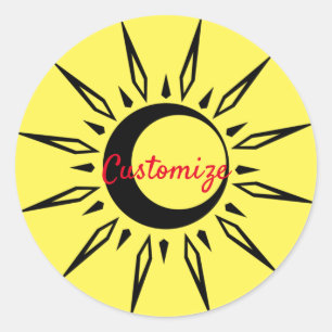 Shining Sun Crescent Moon Thunder_Cove Classic Round Sticker