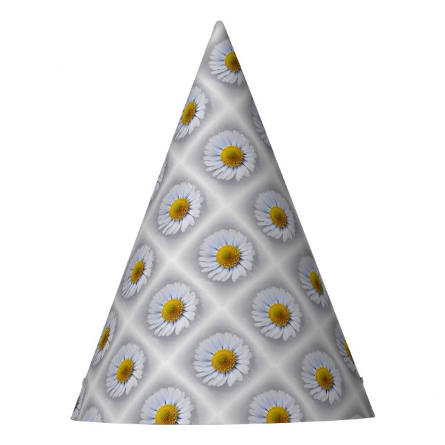 shining white daisy party hat (Front)