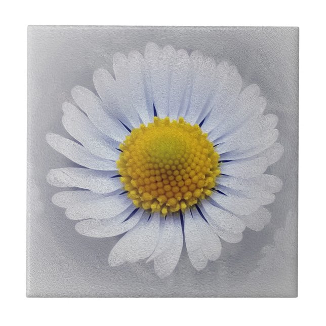 shining white daisy tile (Front)