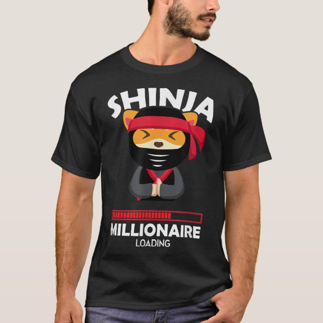 Shinja Millionaire Loading Funny Crypto Blockchain T-Shirt (Front)