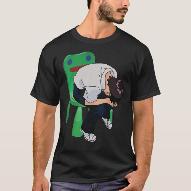 Shinji Ikari dans la chaise Froggy T-shirt classiq (Devant)