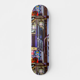 Shinjuku District Urban Night Scene, Tokyo Japan Skateboard