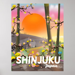 Shinjuku Japan travel poster
