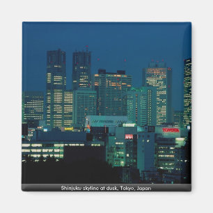 Shinjuku skyline at dusk, Tokyo, Japan Magnet