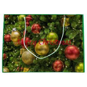 Shinning decorative christmas tree gift bag 