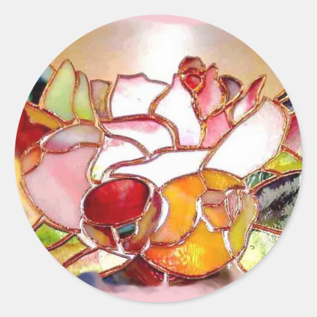 Shinning Flowers Glass Art Stickers (Front)