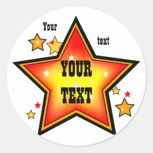 Shinning Star Award Sticker Template