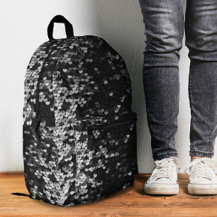 Shinny Stylish Silver Sequins Modern Girly Printed Backpack