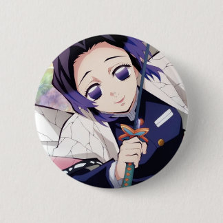 Shinobu Kocho brooch from the anime Demon Slayer 2 Inch Round Button