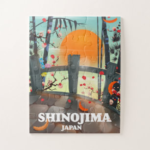 Shinojima travel poster map jigsaw puzzle