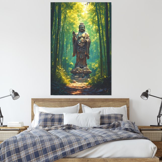 Shinrin no Hotoke (Buddha of the Forest) Canvas Print (Insitu(Bedroom))
