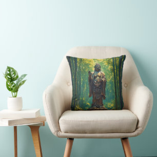 Shinrin no Hotoke (Buddha of the Forest) Throw Pillow