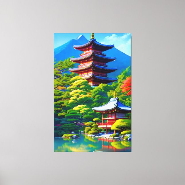 Shinto Serenity: The Garden’s Soul Canvas Print (Front)