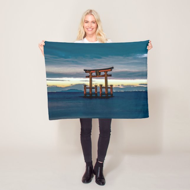 Shinto Shrine-Torii-Japanese Gate Fleece Blanket (In Situ)
