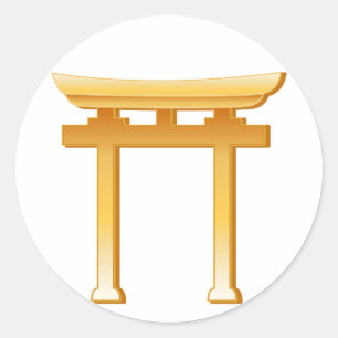 Shinto Torii Gate Classic Round Sticker