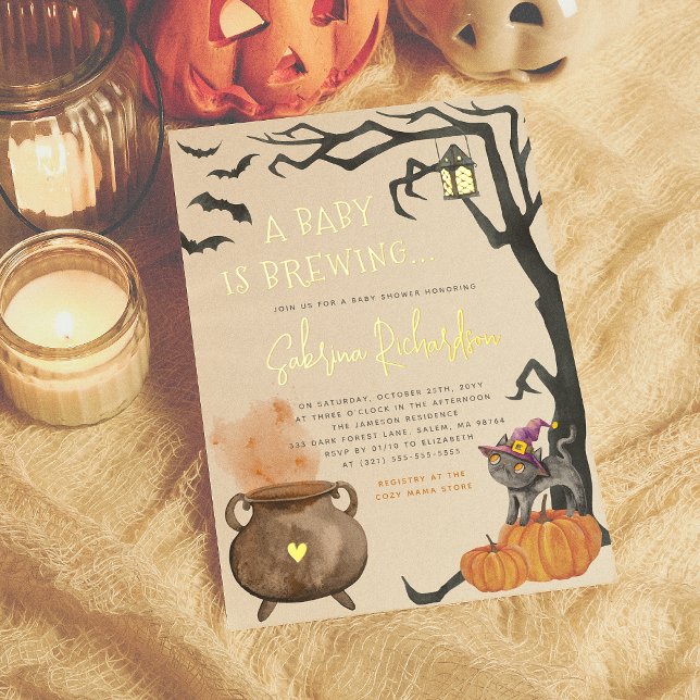 Shiny A Baby Is Brewing Cute Halloween Baby Shower (Creator Uploaded)