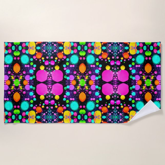 shiny Abstract art Beach Towel (Front)