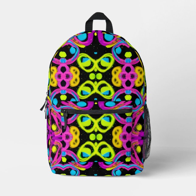 shiny Abstract art Printed Backpack (Front)