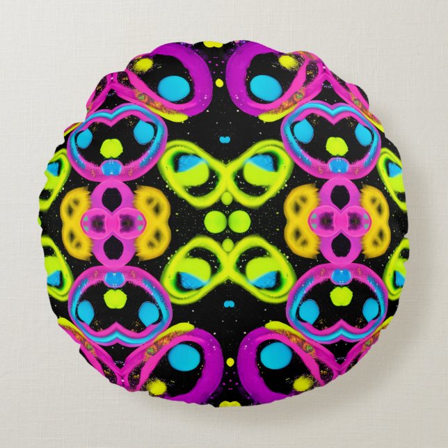 shiny Abstract art Round Pillow (Front)