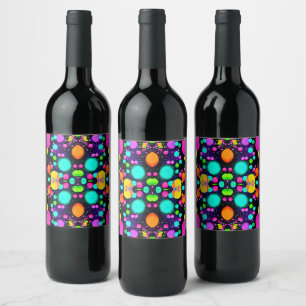 shiny Abstract art Wine Label