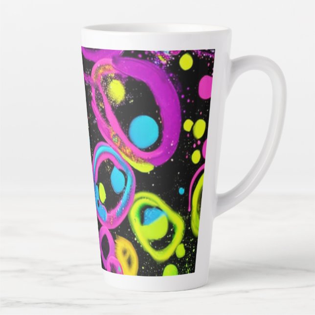 Shiny Abstract Shapes Latte Mug (Right)