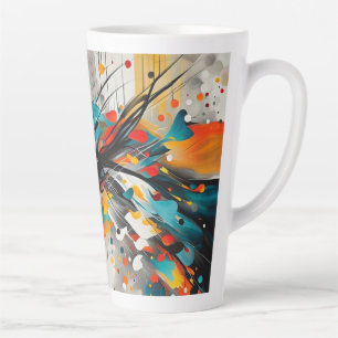 Shiny Abstract Shapes Splashes Latte Mug