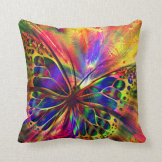 Shiny And Colourful Butterfly Throw Pillow