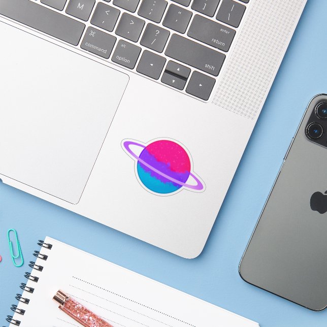 Shiny Androgyne Planet with Rings (Laptop w/ iPhone)