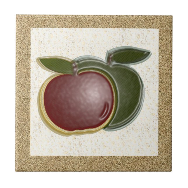Shiny Apples 3D (textured/specks) Tile (Front)