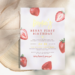 Shiny Berry First Strawberry Girl 1st Birthday
