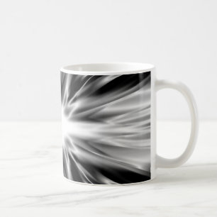 Shiny black and white star coffee mug
