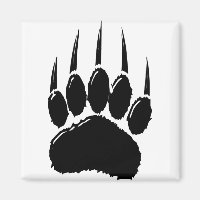 Shiny Black Bear Paw Print