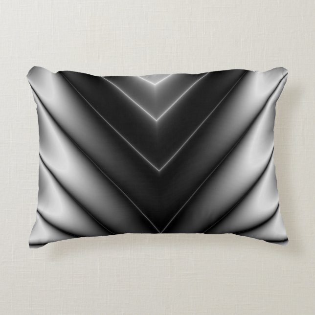 Shiny Black Silk Satin Accent Pillow (Front)