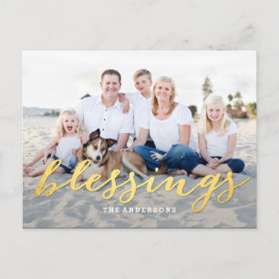 Shiny Blessings Holiday Photo Card Postcard