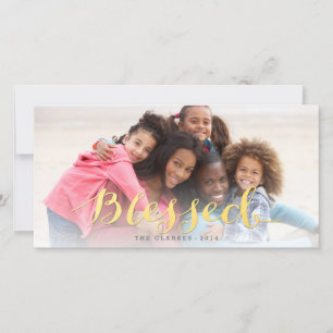 Shiny Blessings Modern Holiday Photo Card