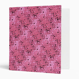 Shiny Bling Metallic Pink Diamonds Faux Serpentine Binder