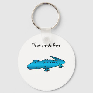Shiny blue alligator keychain