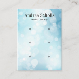 Shiny Blue Bokeh Jewellery 3 Earring Display Business Card