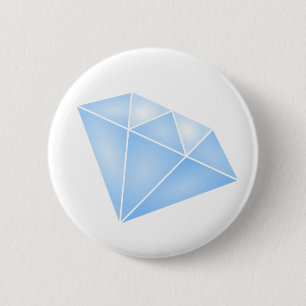 Shiny Blue Diamond Carat 2 Inch Round Button
