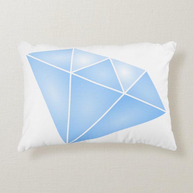 Shiny Blue Diamond Carat Accent Pillow (Front)