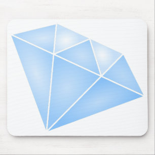 Shiny Blue Diamond Carat Mouse Pad