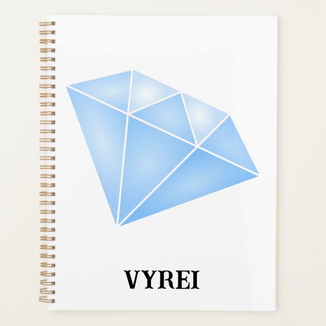 Shiny Blue Diamond Carat Planner (Front)