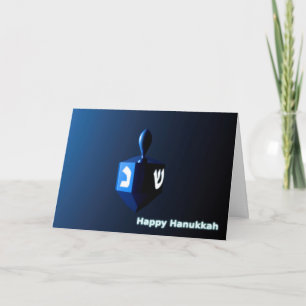 Shiny Blue Dreidel Holiday Card