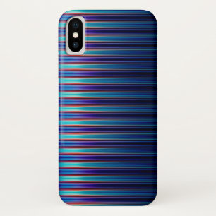 Shiny blue striped pattern Case-Mate iPhone case