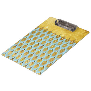 Shiny Blue Teal Glitter Mermaid Fish Scales Clipboard