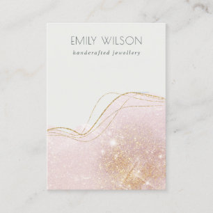 Shiny Blush Gold Glitter Blank Jewelry Display Business Card