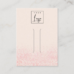 Shiny Blush Pink Glitter Texture Hair Clip Display Business Card
