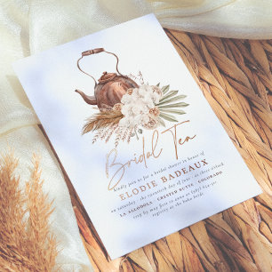 Shiny Boho Floral Pampas Grass Tea Bridal Shower
