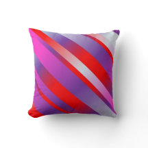 Shiny Bold Diagonal Striped Accent Pillow